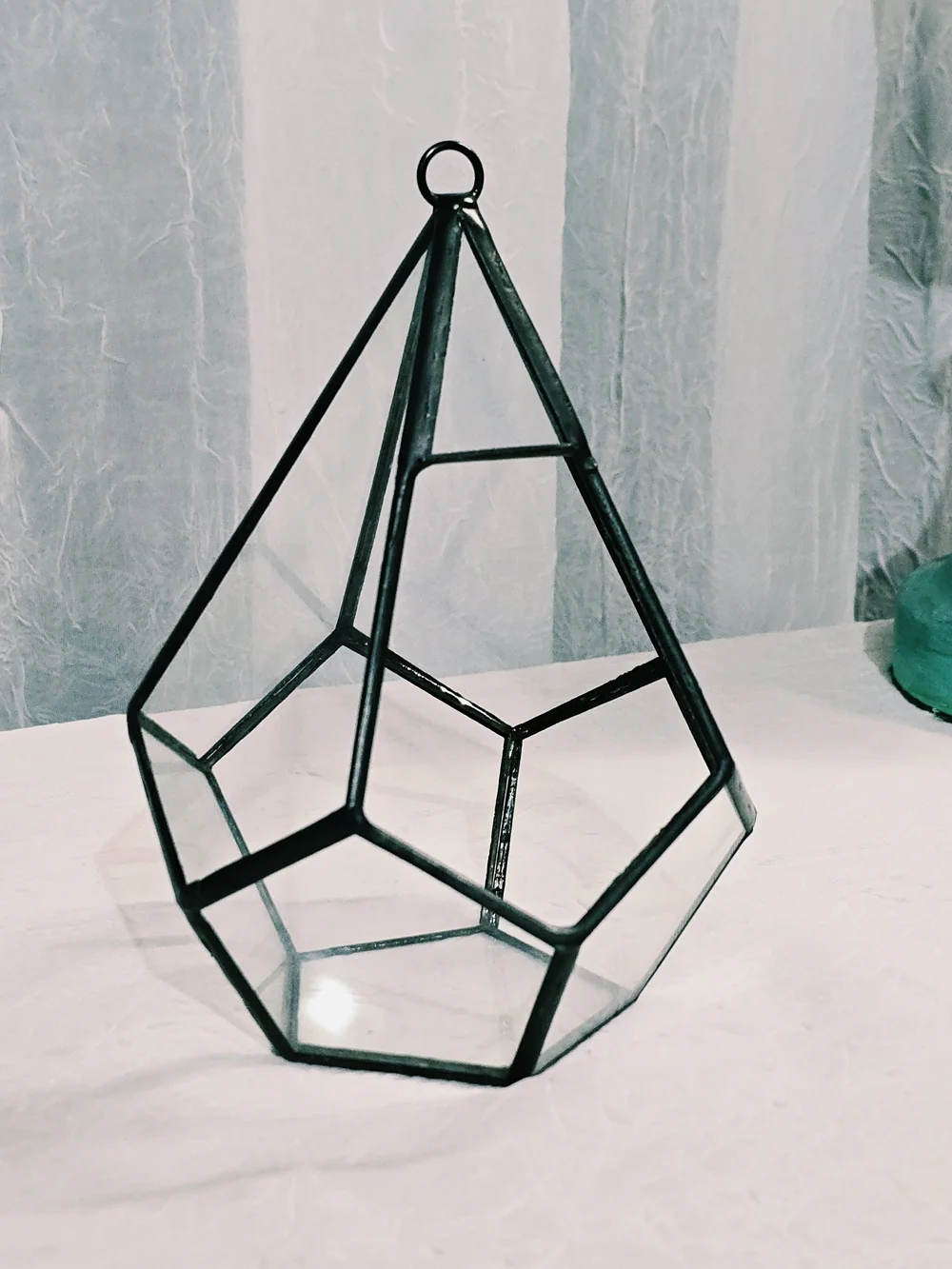 Black Geometric Glass Terrarium Planter - Unbranded